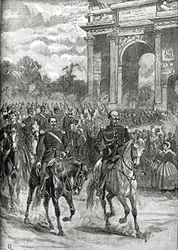 De intocht van Napoleon III en Victor Emmanuel in Milaan